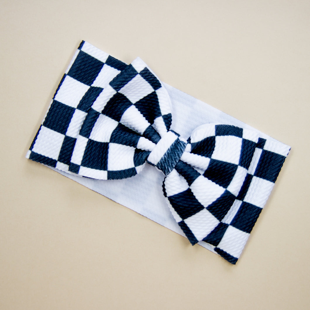 Bullet Knit Headwrap in Checkered