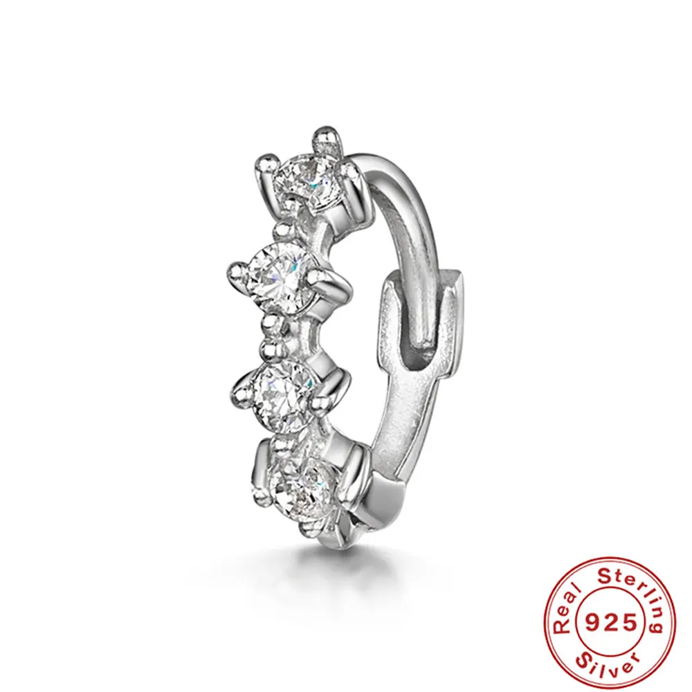 Four Stone Huggie Hoops